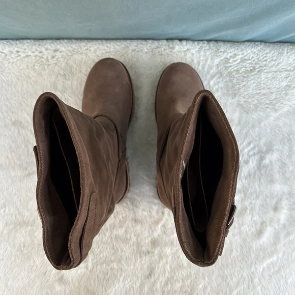 NWT LA CANADIENNE WOMEN COLLEN WATERPROOF TAUPE MOTO BIKER LUG BOOTS SZ 7 - Picture 5 of 8